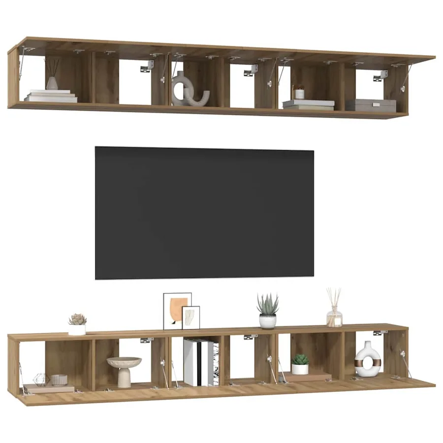 Ensemble meuble TV 6 pcs Chêne artisanal Bois d'ingénierie - 3