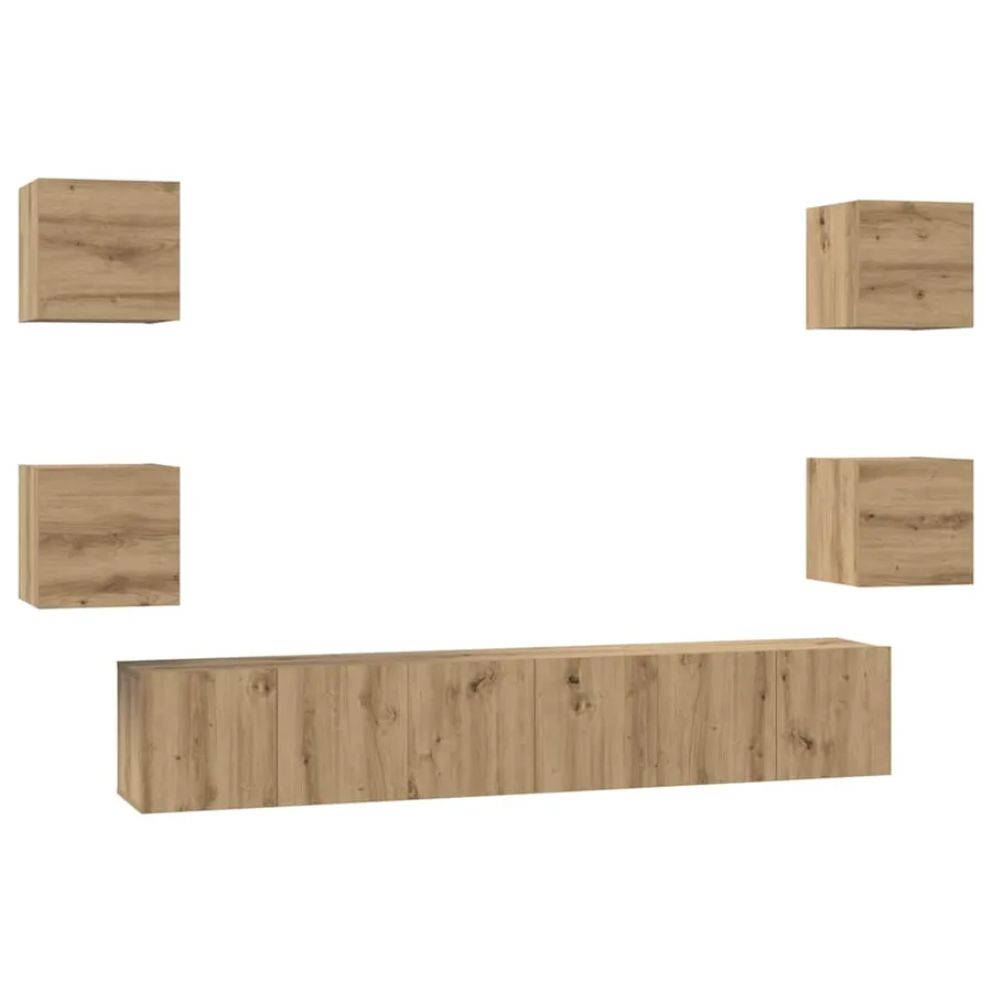 Ensemble meuble TV 7 pcs Chêne artisanal Bois d'ingénierie - 2
