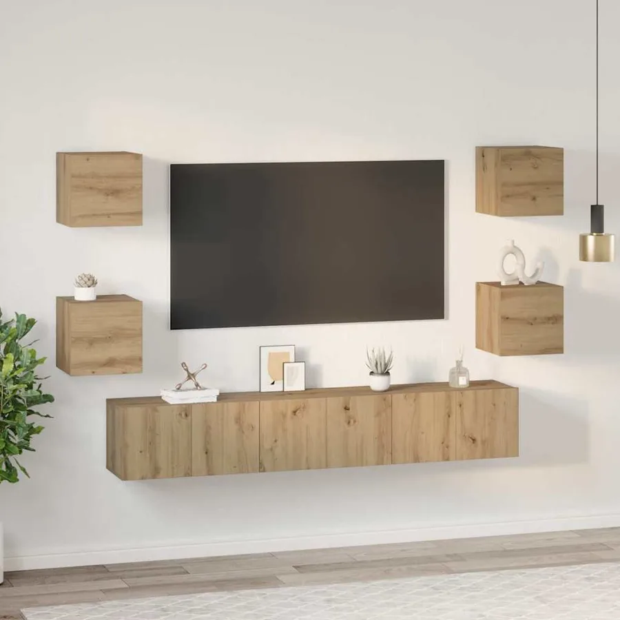 Ensemble meuble TV 7 pcs Chêne artisanal Bois d'ingénierie - 4
