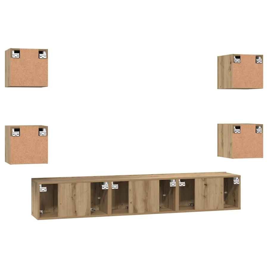Ensemble meuble TV 7 pcs Chêne artisanal Bois d'ingénierie - 9