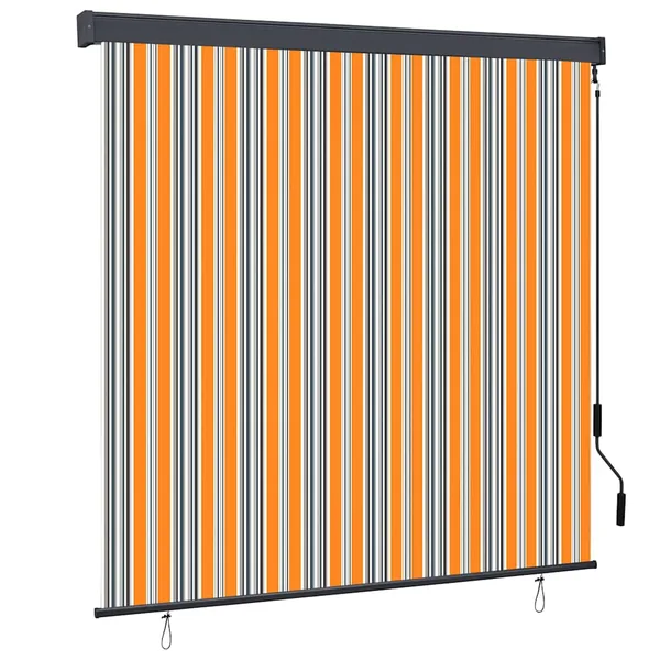 Store enrouleur Jaune et Bleu 180 x 250 cm Tissu et Aluminium