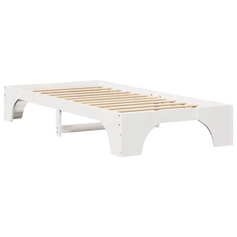 Cadre de lit Blanc 90 x 200 cm Pin massif - 4