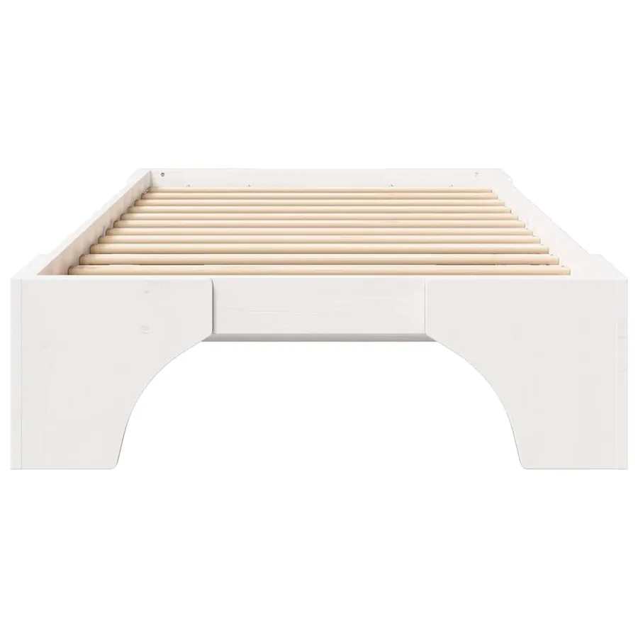 Cadre de lit Blanc 90 x 200 cm Pin massif - 5