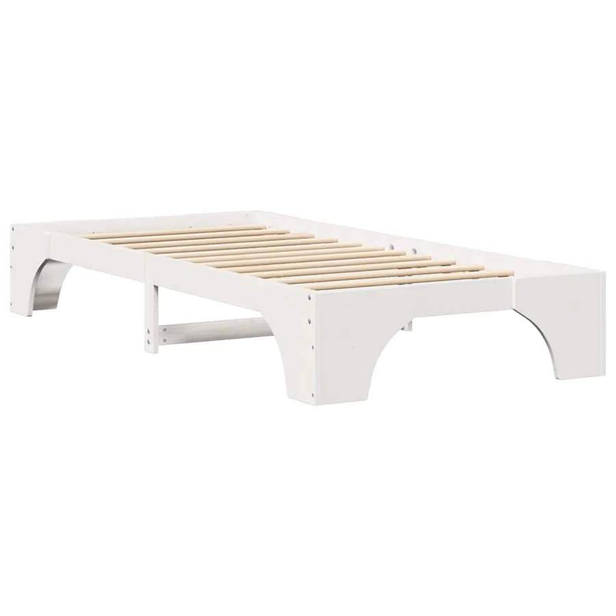 Cadre de lit Blanc 90 x 200 cm Pin massif - 7