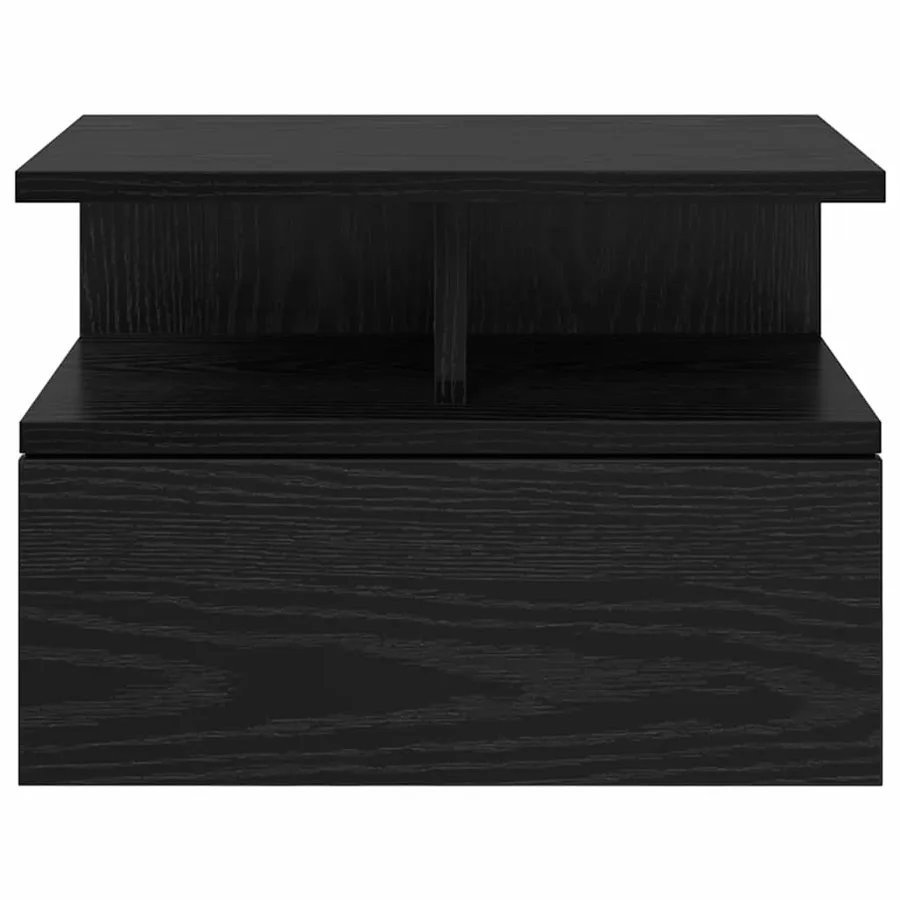Table de nuit flottante avec tiroir Chêne noir 40 x 31 x 28 cm - 6