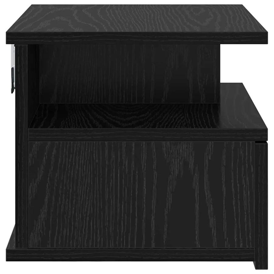 Table de nuit flottante avec tiroir Chêne noir 40 x 31 x 28 cm - 7