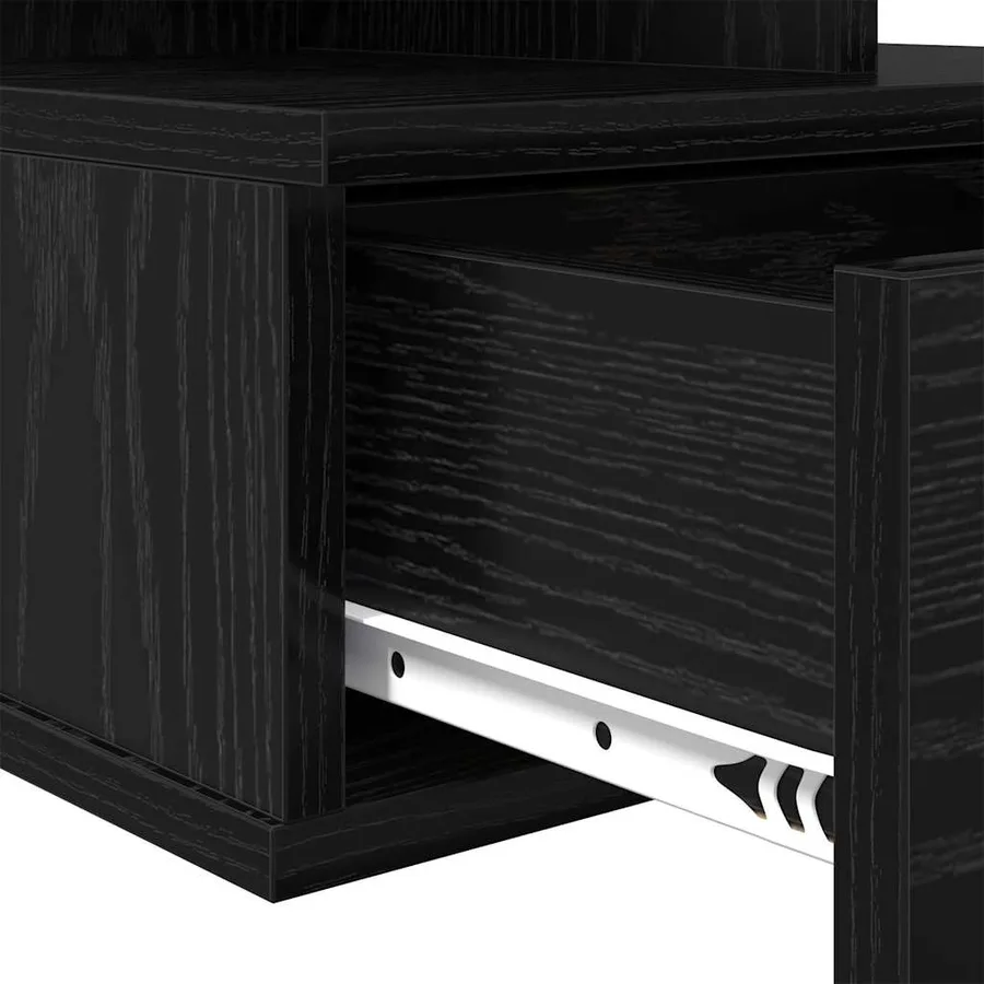 Table de nuit flottante avec tiroir Chêne noir 40 x 31 x 28 cm - 9