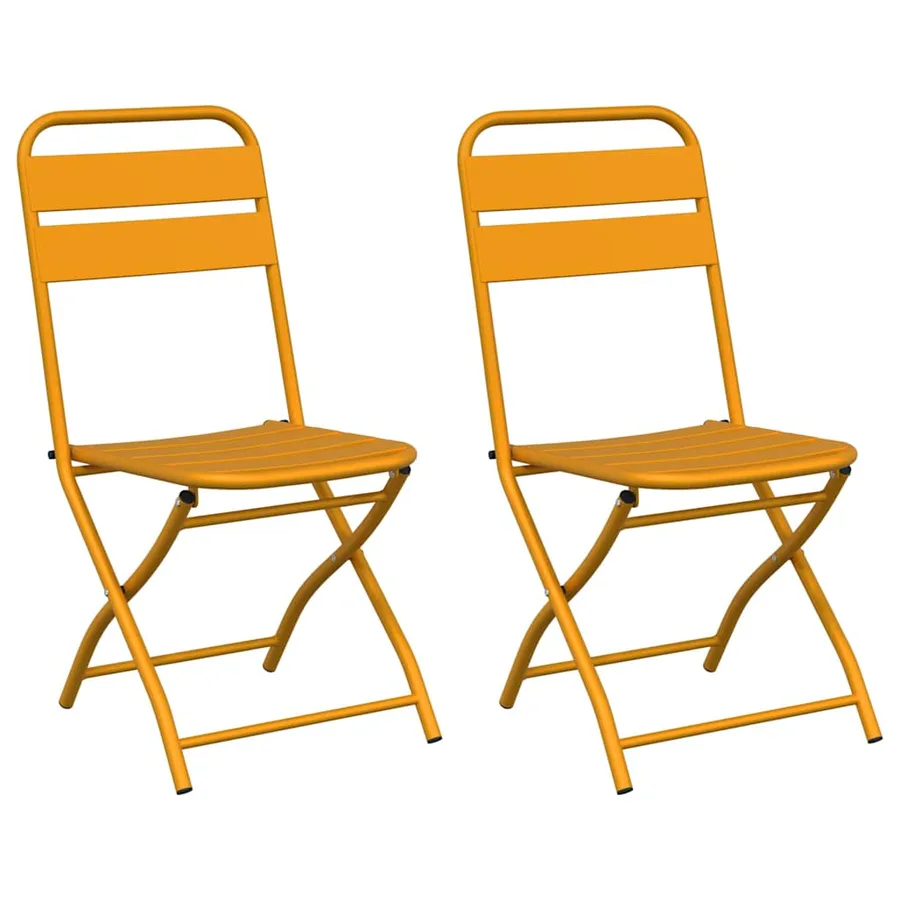 Chaise de jardin pliante 2 pcs Moutarde 42 x 52 x 82 cm - 2