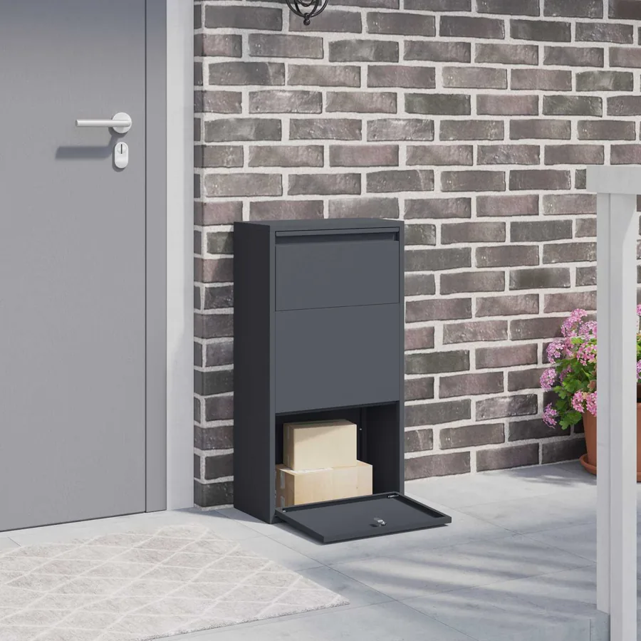 Boîte de dépôt de colis Anthracite 44 x 22 x 82 cm Acier
