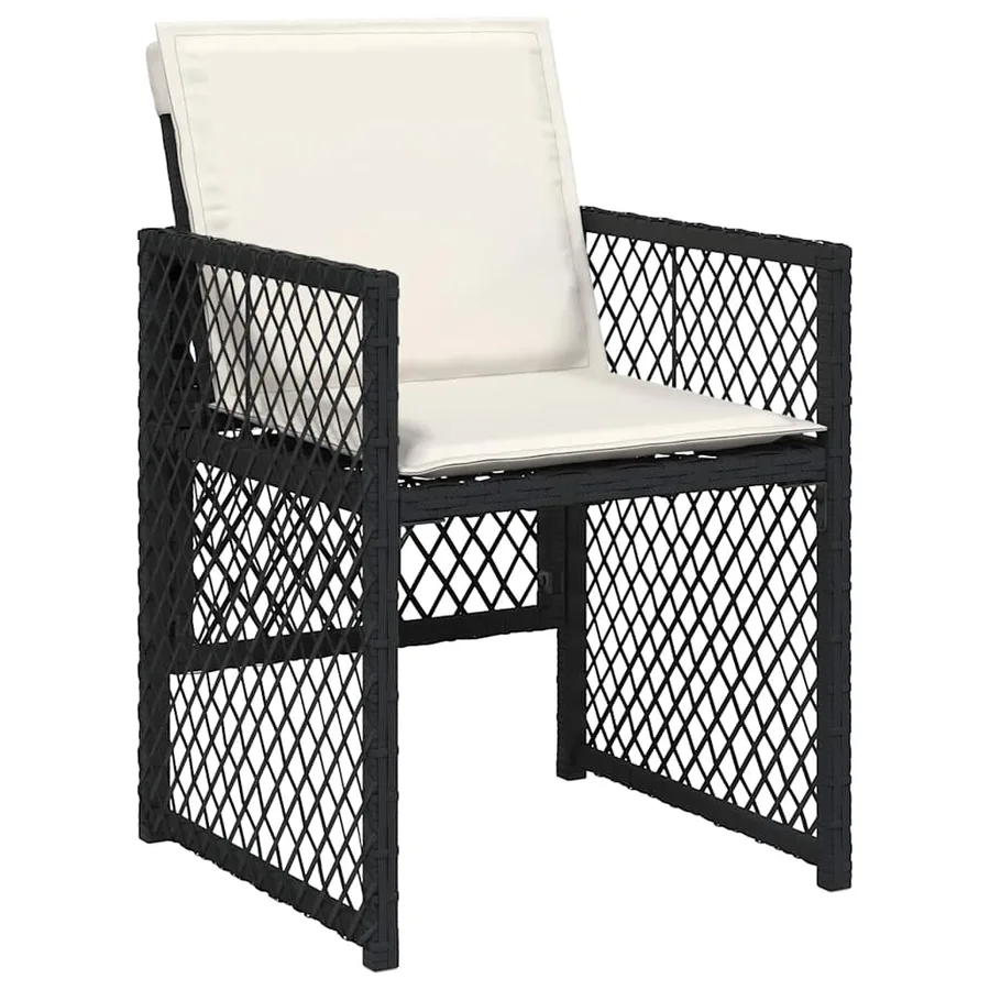 Ensemble à manger de jardin 17 pcs coussins noir résine tressée - 3