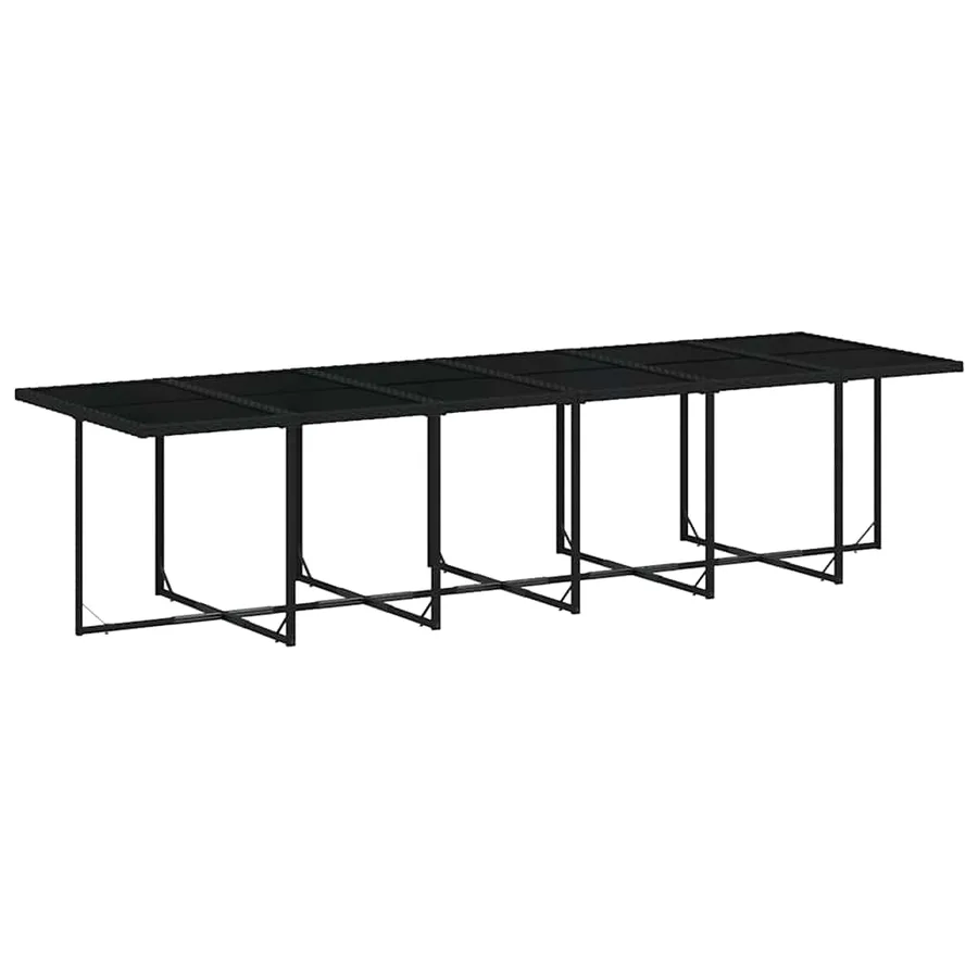 Ensemble à manger de jardin 17 pcs coussins noir résine tressée - 4