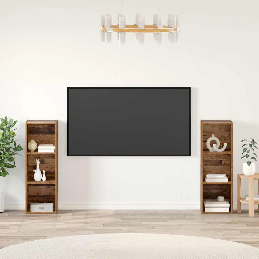 Ensemble meuble TV 2 pcs Bois Ancien 107 x 35 x 37 cm