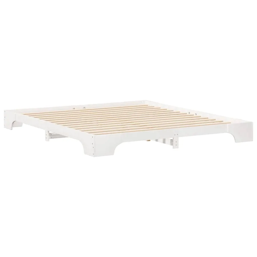 Cadre de lit Blanc 200 x 210 cm Pin massif - 6