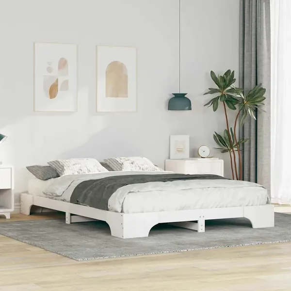 Cadre de lit Blanc 140 x 220 cm Pin massif