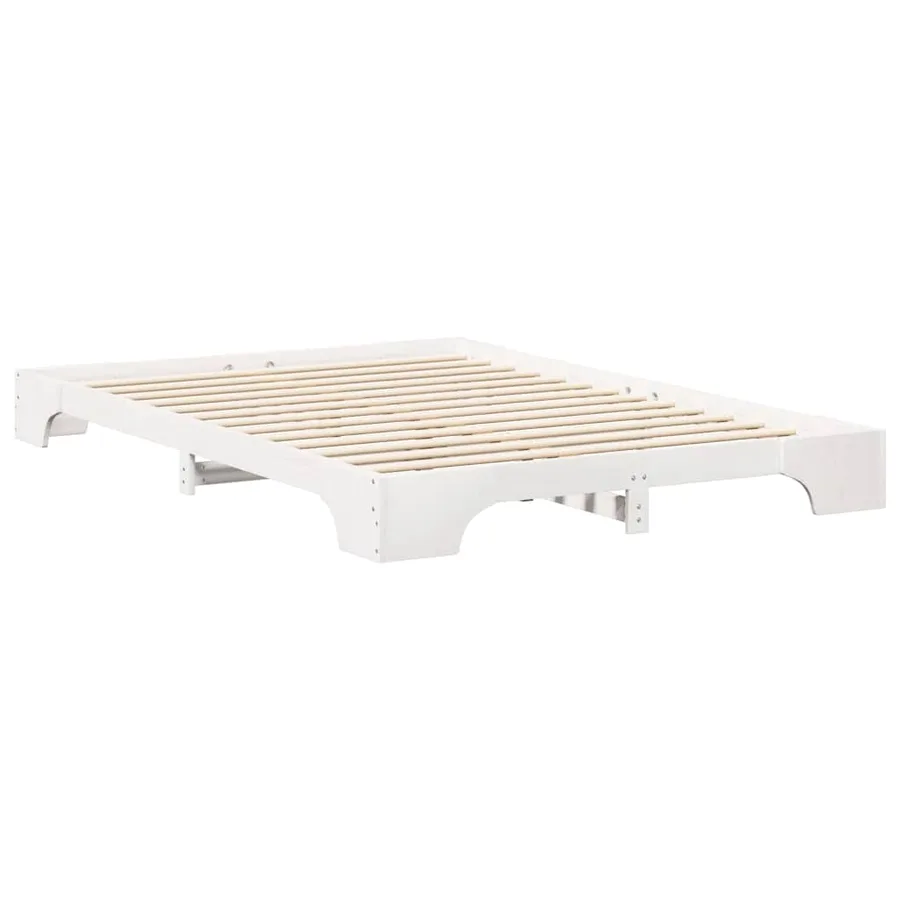 Cadre de lit Blanc 140 x 220 cm Pin massif - 6