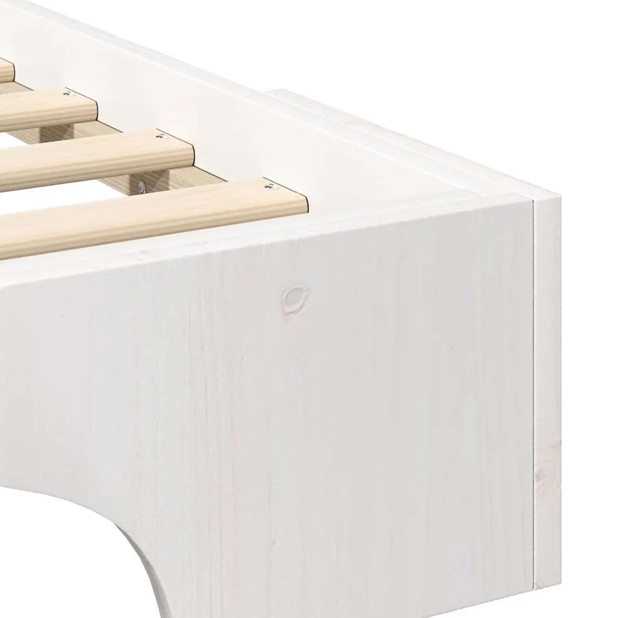 Cadre de lit Blanc 140 x 220 cm Pin massif - 7