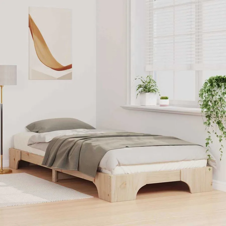 Cadre de lit Marron 90 x 210 cm Pin massif - 3