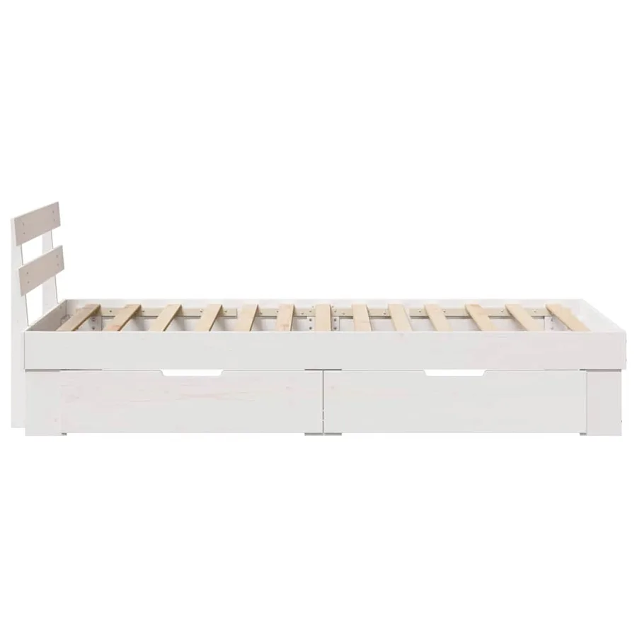 Cadre de lit avec tête de lit Blanc 90 x 190 cm Pin massif - 9