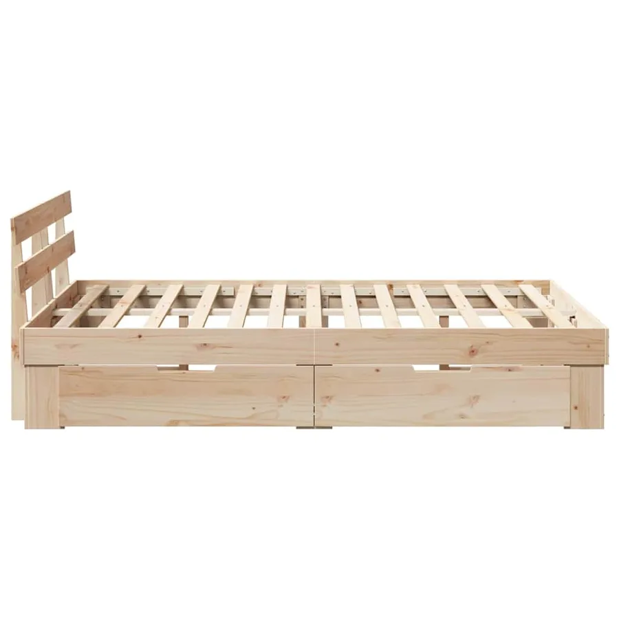 Cadre de lit avec tête de lit Marron 120 x 190 cm Pin massif - 9