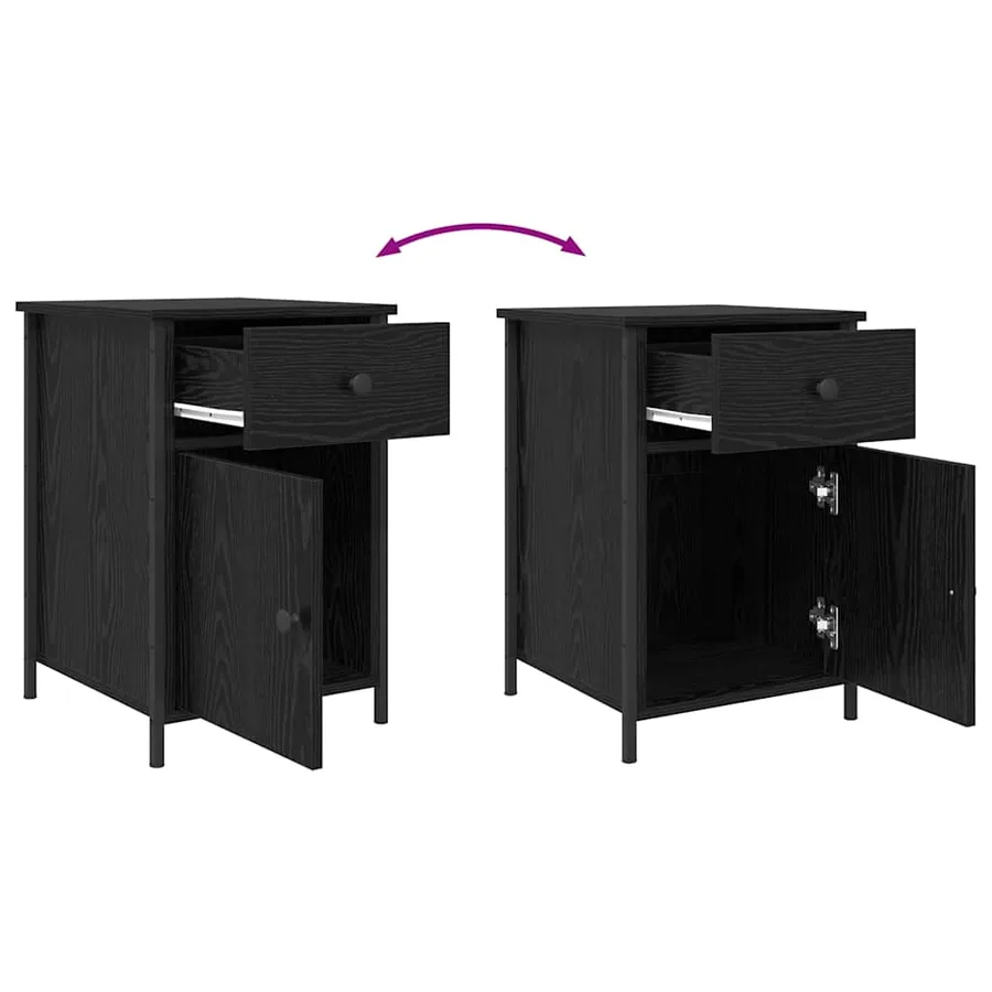 Cabinet de chevet avec tiroir 2 pcs Chêne noir 40 x 42 x 60 cm - 12