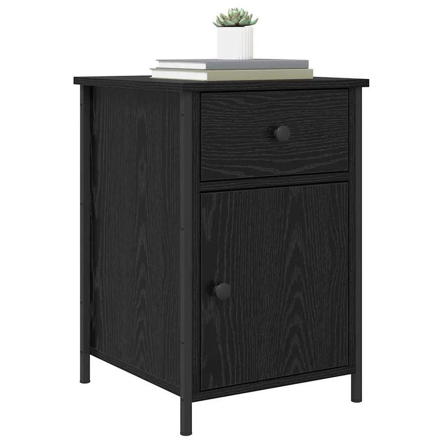 Cabinet de chevet avec tiroir 2 pcs Chêne noir 40 x 42 x 60 cm - 3
