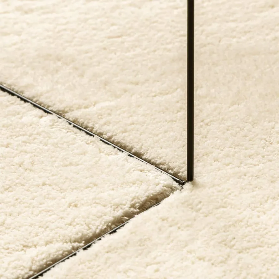 Tapis HUARTE à poils courts doux et lavable crème Ø 100 cm - 8