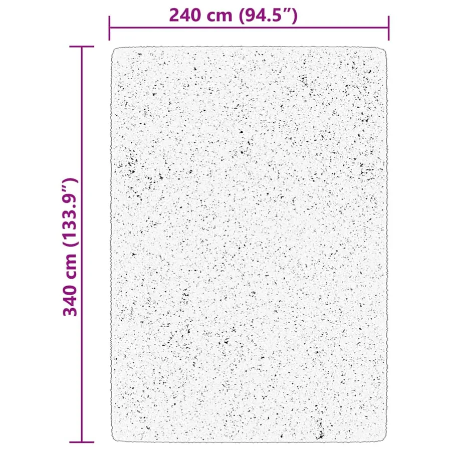 Tapis HUARTE à poils courts doux et lavable crème 240x340 cm - 10