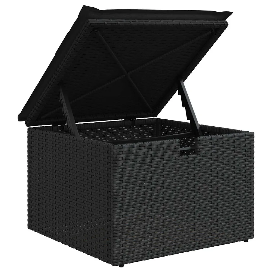 Ensemble de canapé de jardin 6 pcs Noir Poly rotin - 12
