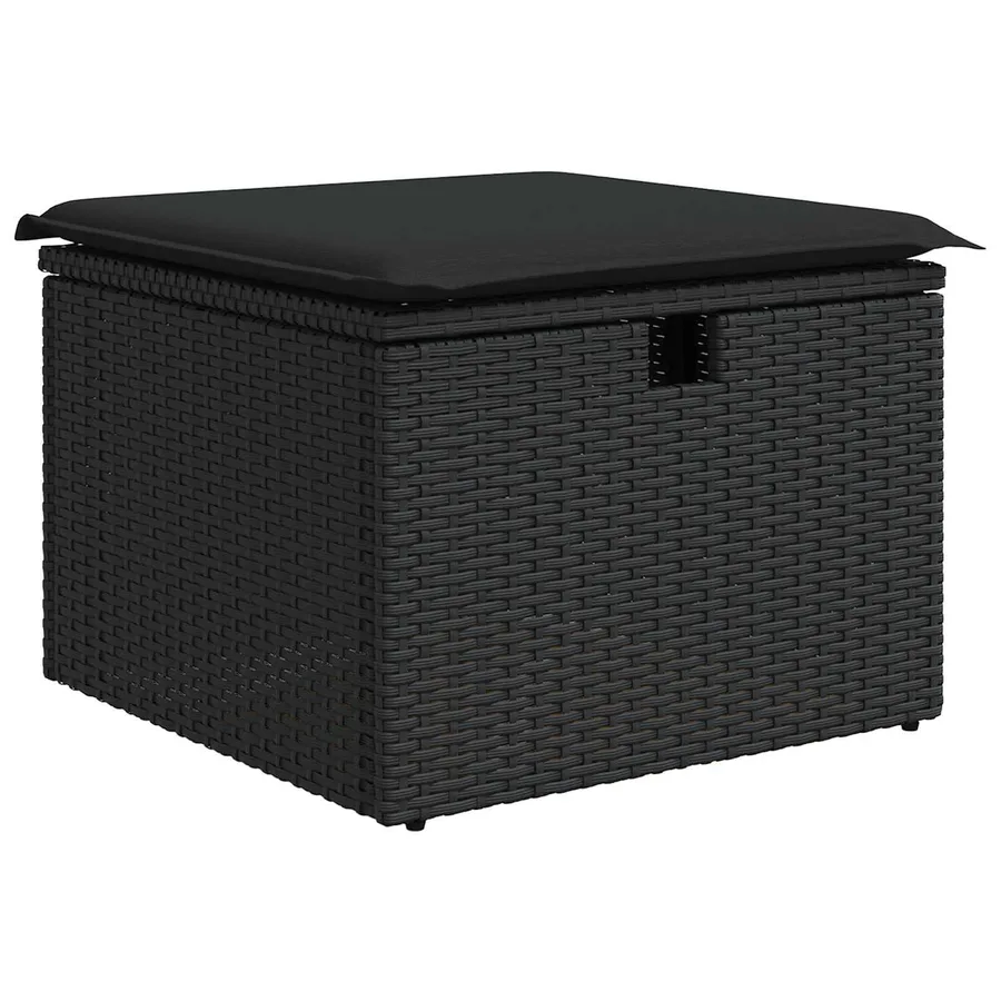 Ensemble de canapé de jardin 6 pcs Noir Poly rotin - 7