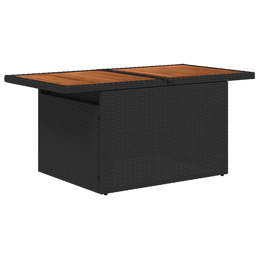Ensemble de canapé de jardin 9 pcs Noir Poly rotin - 6