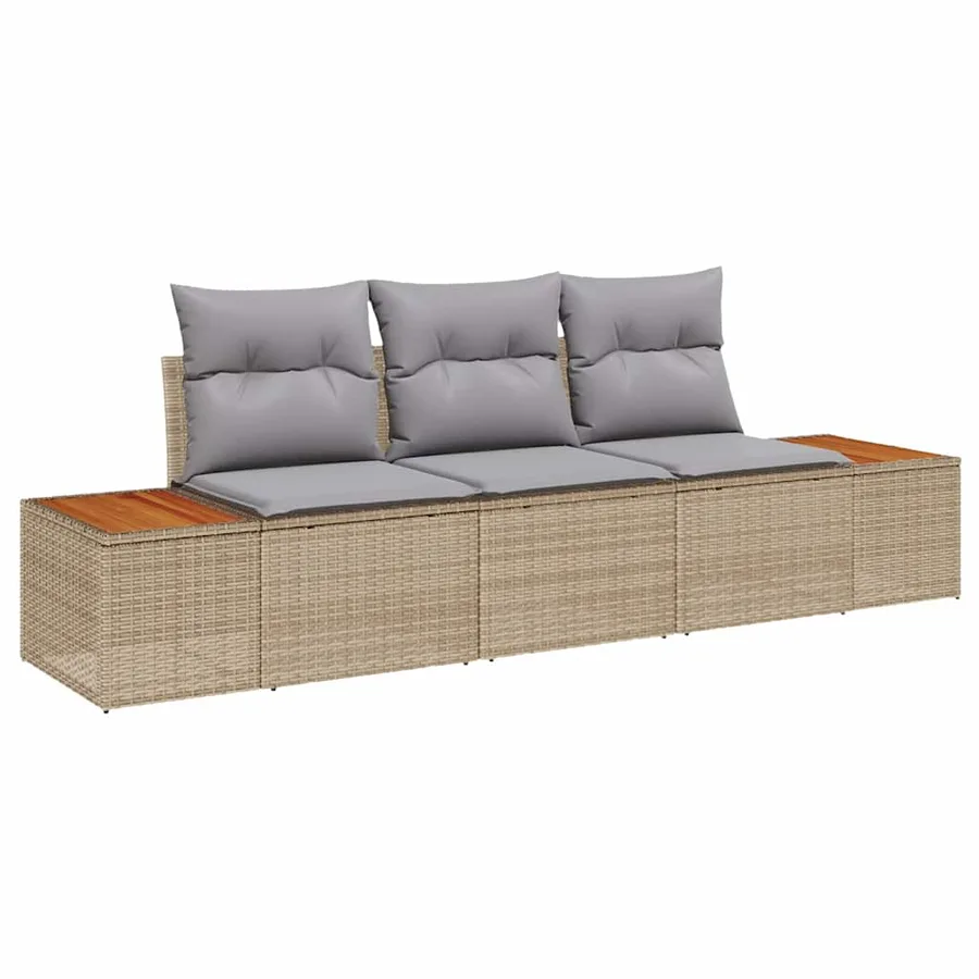 Ensemble de canapé de jardin 3 pcs beige et gris clair - 2