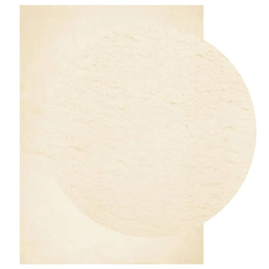 Tapis HUARTE à poils courts doux et lavable crème 140x200 cm - 3