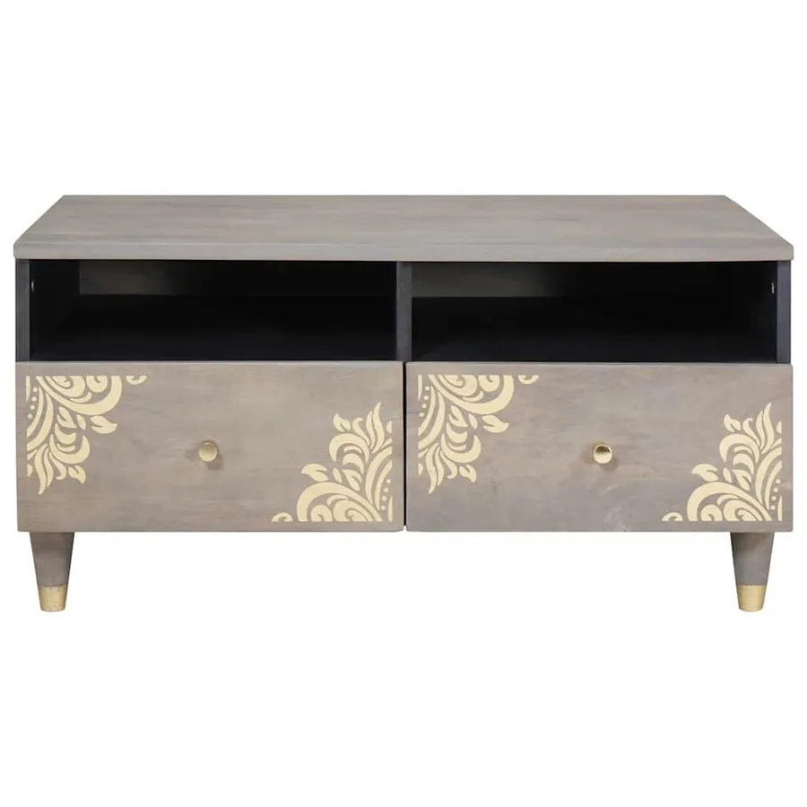 Table basse Gris 80 x 54 x 40 cm Bois de mangue massif - 3