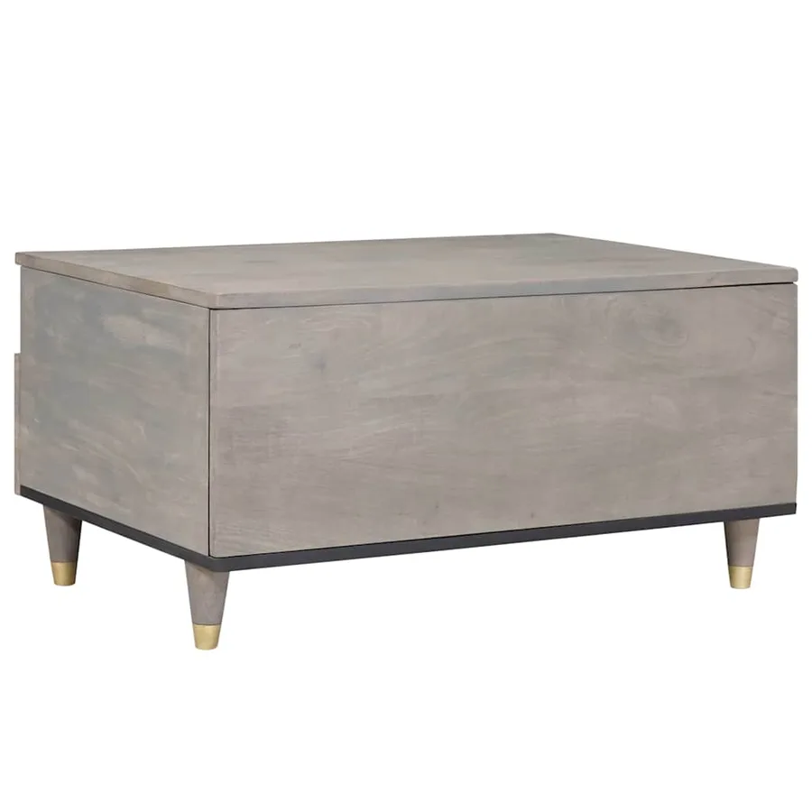 Table basse Gris 80 x 54 x 40 cm Bois de mangue massif - 5