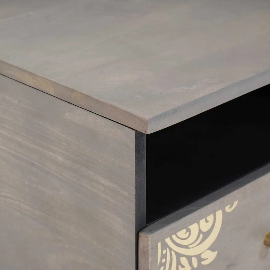 Table basse Gris 80 x 54 x 40 cm Bois de mangue massif - 6