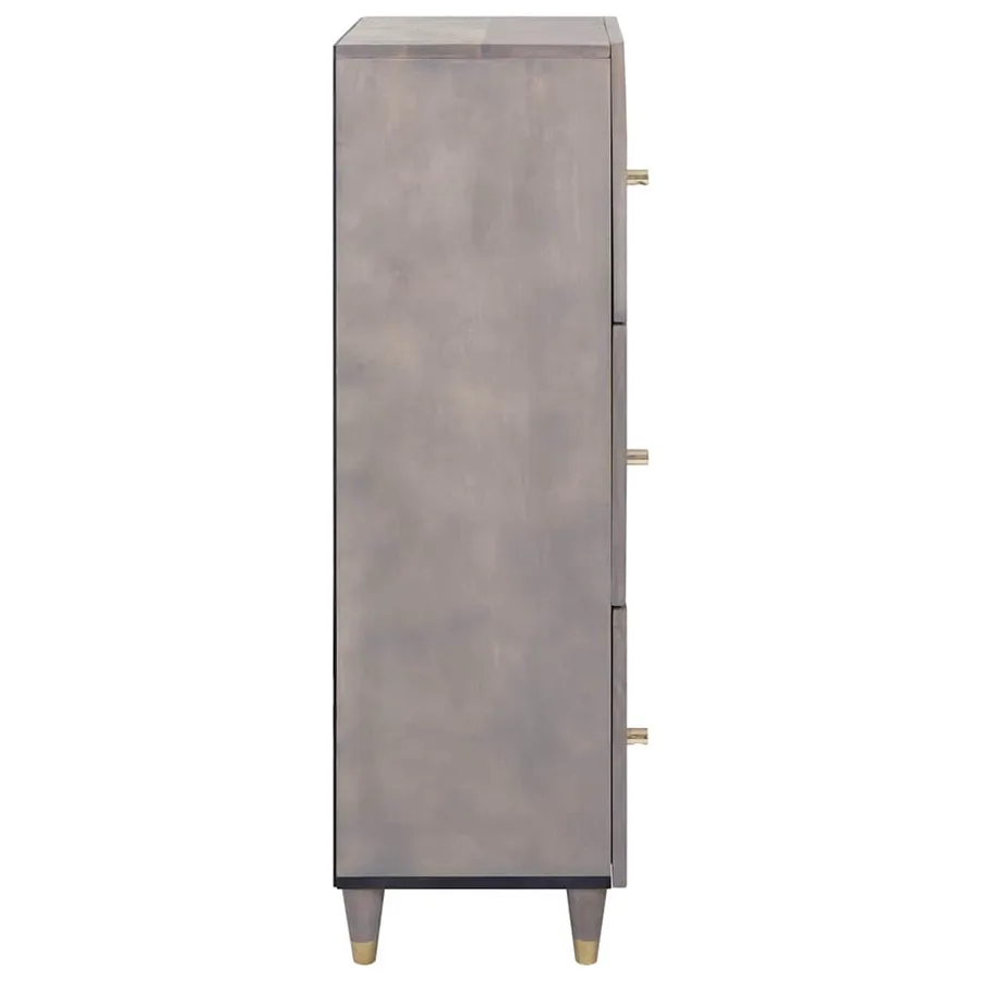 Haut Armoire Gris et or 40 x 33 x 110 cm Bois de mangue massif - 4