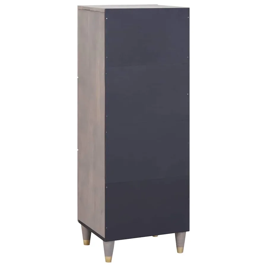 Haut Armoire Gris et or 40 x 33 x 110 cm Bois de mangue massif - 5