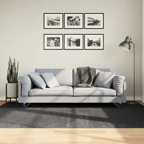 Tapis IZA poils courts style scandinave anthracite 160x230 cm