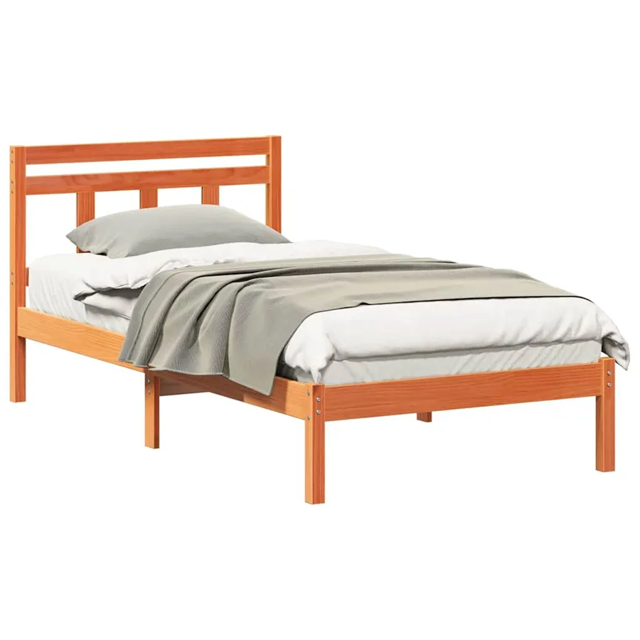 Cadre de lit Marron 90 x 190 cm Pin massif - 3