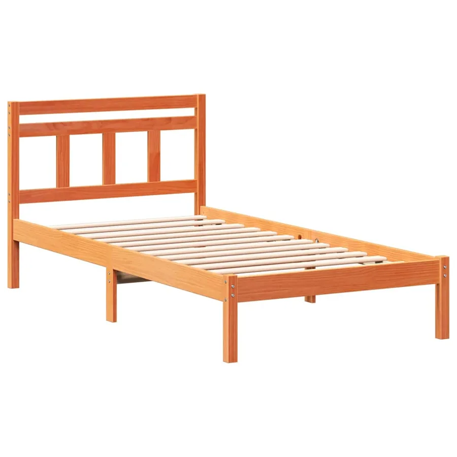 Cadre de lit Marron 90 x 190 cm Pin massif - 5