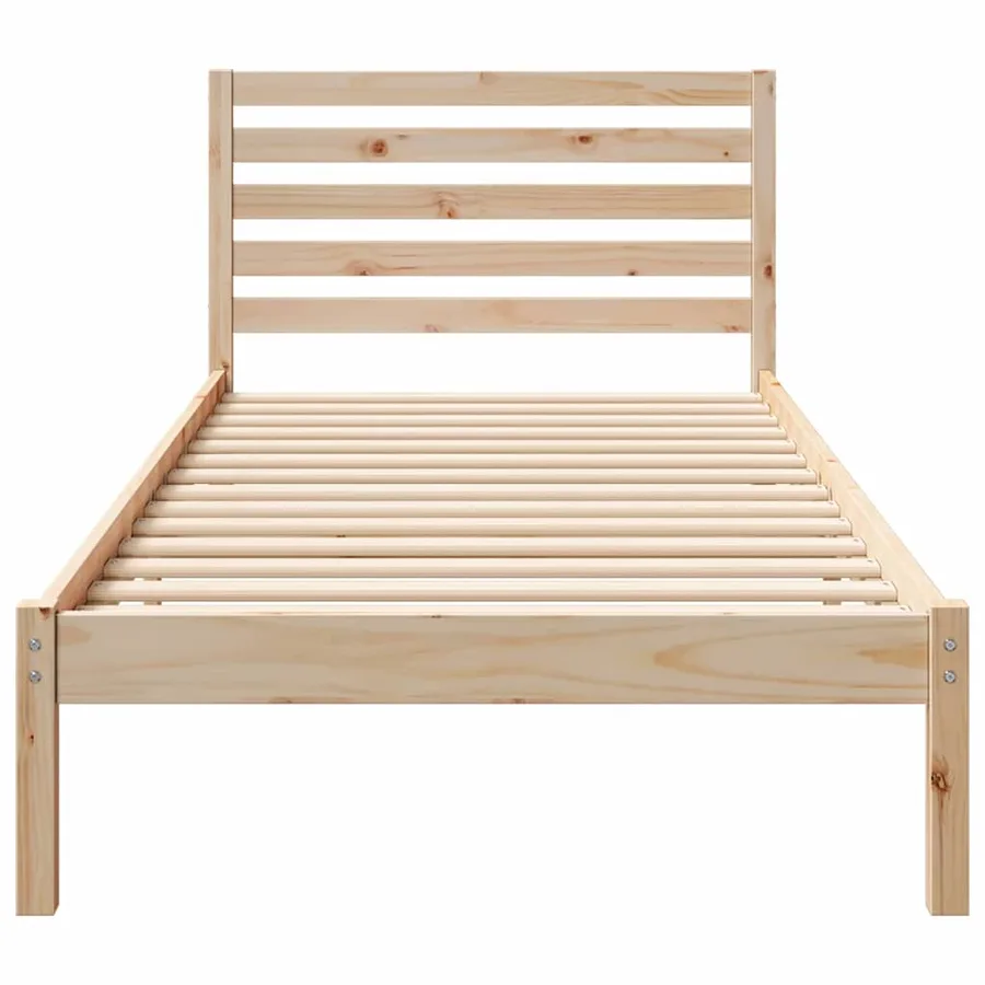 Cadre de lit avec tête de lit Marron 100 x 220 cm Pin massif - 5