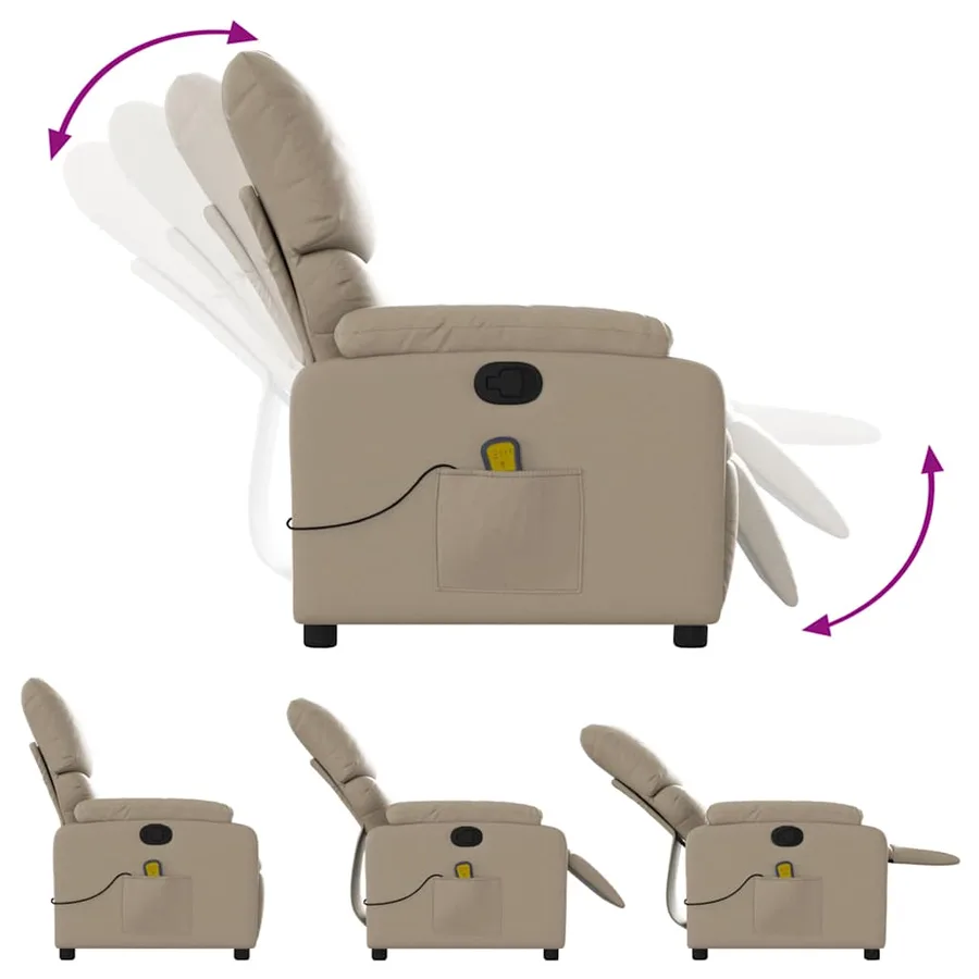 Fauteuil de massage inclinable Cappuccino Similicuir - 7