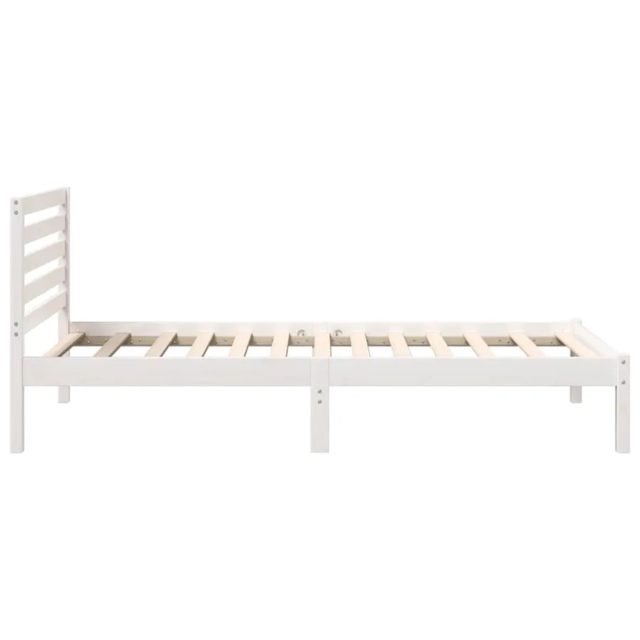 Cadre de lit avec tête de lit Blanc 75 x 190 cm Pin massif - 6
