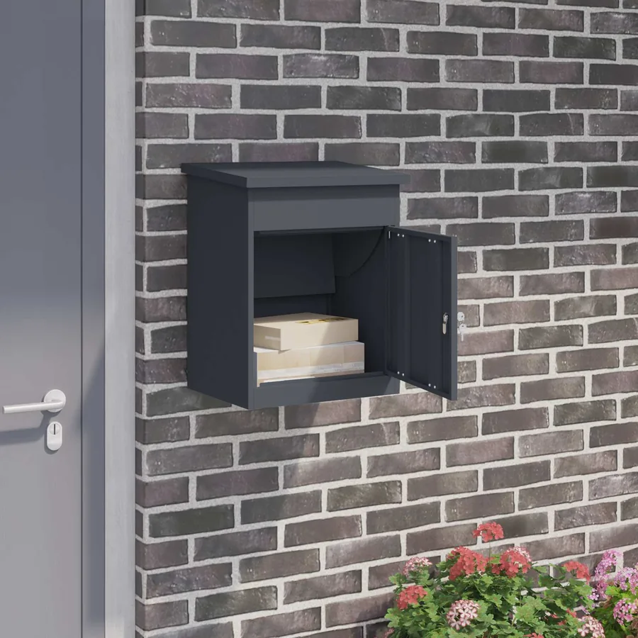 Boîte de dépôt de colis Anthracite 47,5 x 38 x 59 cm Acier