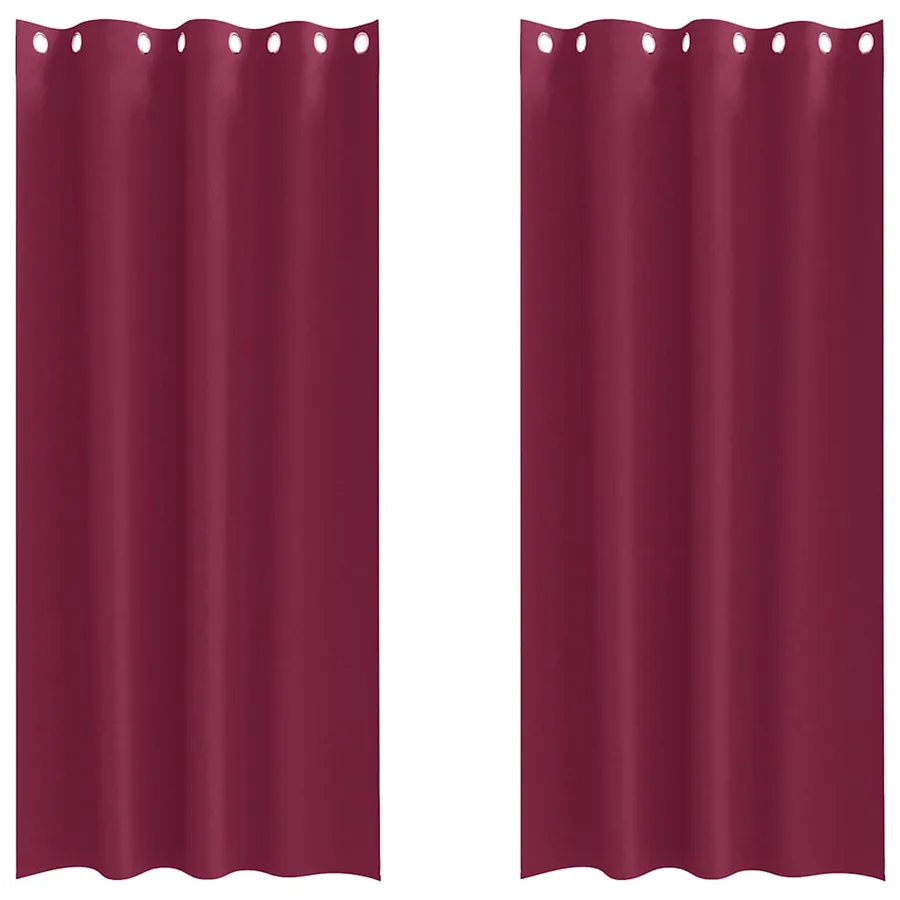 Rideaux occultants avec anneaux 2 pcs Bordeaux 245 x 140 cm - 2