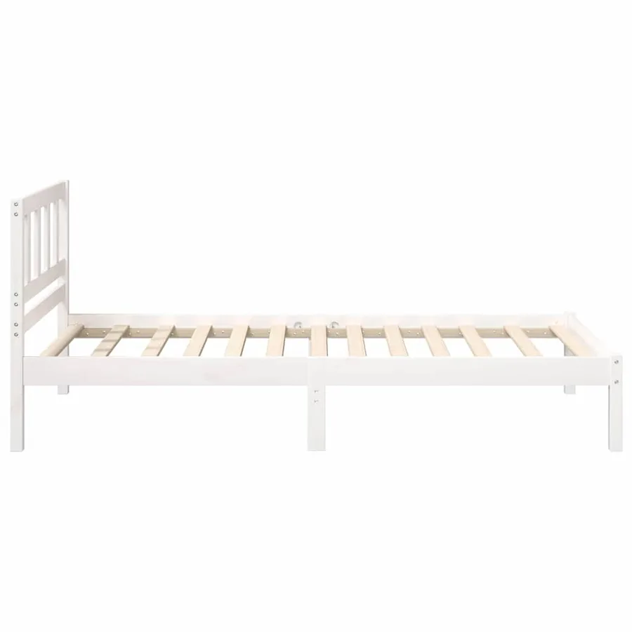 Cadre de lit avec tête de lit Blanc 80 x 200 cm Pin massif - 5