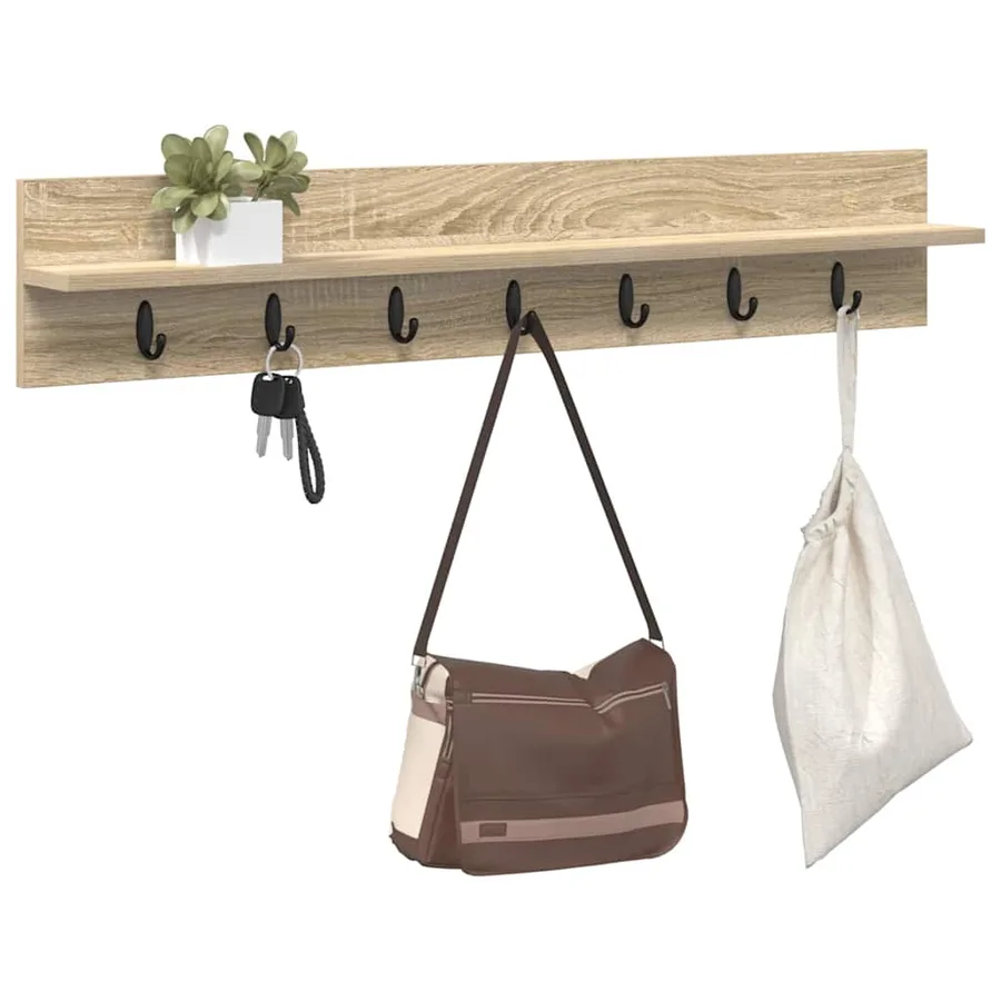 Porte-manteau mural Chêne Sonoma 100 x 10,5 x 18 cm - 3