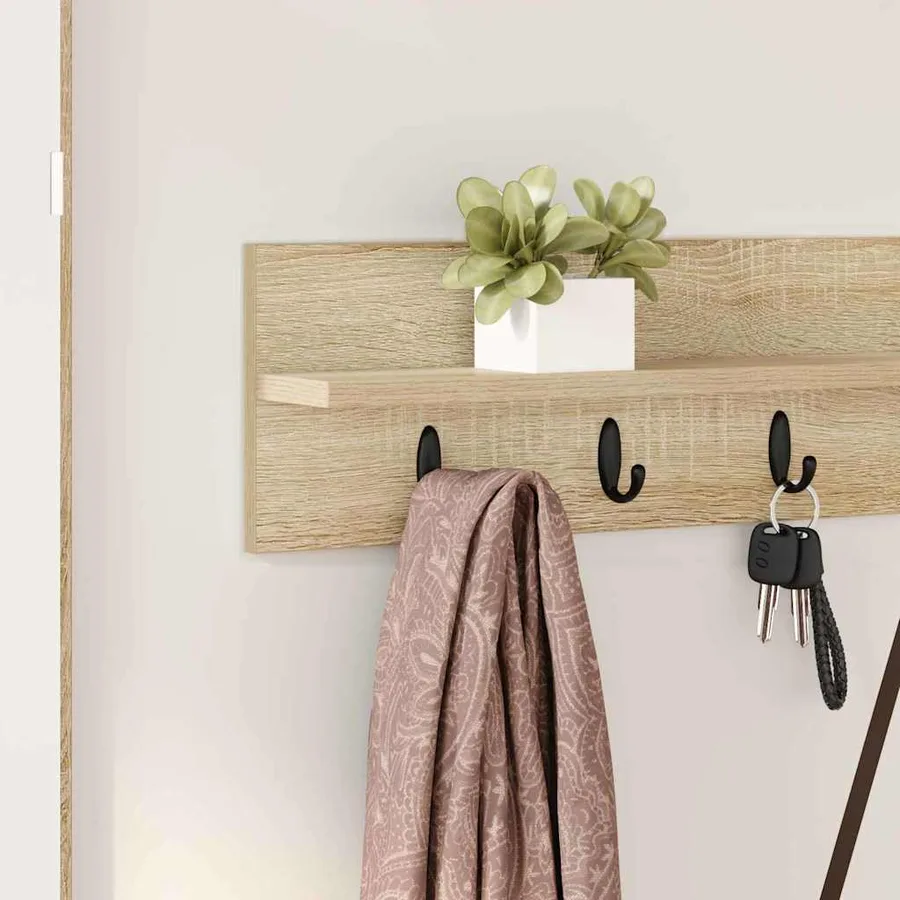 Porte-manteau mural Chêne Sonoma 100 x 10,5 x 18 cm - 4