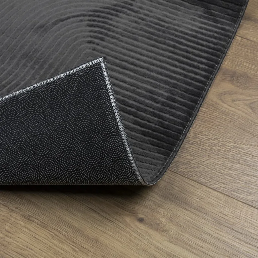 Tapis IZA poils courts style scandinave anthracite 240x340 cm - 5