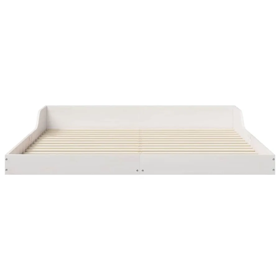 Cadre de lit Blanc 150 x 200 cm Pin massif - 5